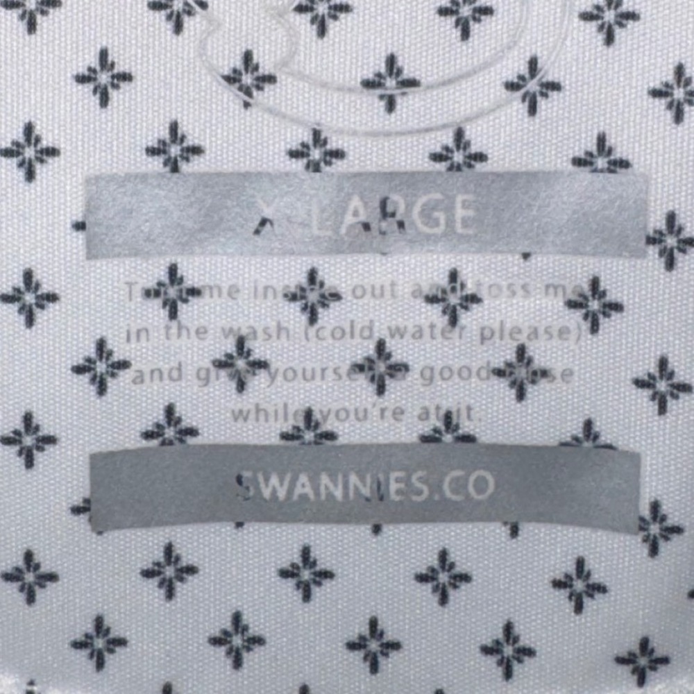 Swannies Mens Polo Shirt White Geometric Print Short Sleeve Button Size Large - Picture 2 of 3